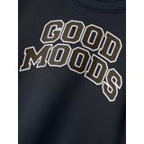 Regular Fit - Sweatshirt - Blauw - Ongeborstelde Sweatstof - Lange Mouwen