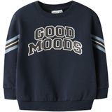 Regular Fit - Sweatshirt - Blauw - Ongeborstelde Sweatstof - Lange Mouwen