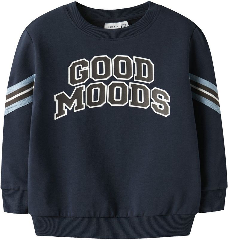 Regular Fit - Sweatshirt - Blauw - Ongeborstelde Sweatstof - Lange Mouwen