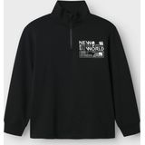 NAME IT - NKMKIMBA LS NREG HALF ZIP SWEAT UNB - Zwart - Jongens - Sweaters