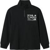NAME IT - NKMKIMBA LS NREG HALF ZIP SWEAT UNB - Zwart - Jongens - Sweaters