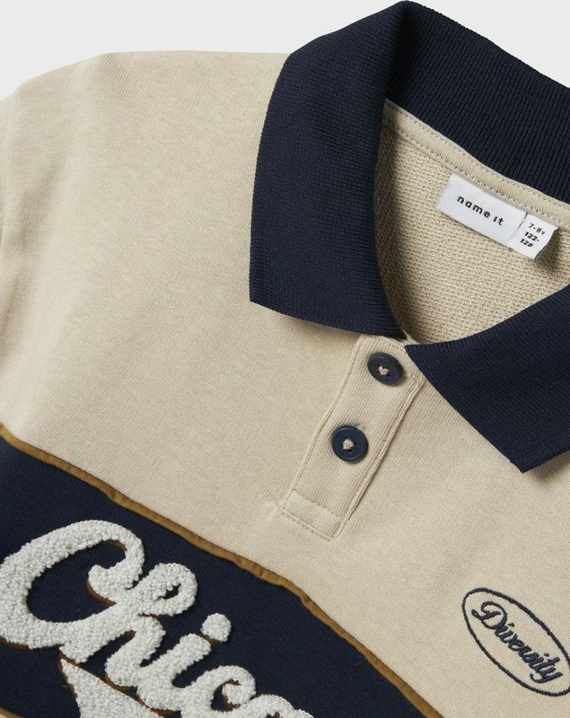 NAME IT - Nkmlucan Ls Nreg Sweat Polo - Wit - Katoen