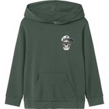 Sweatshirt - Hoodie - Kangoeroezak - Rubberen Print - Regular Fit