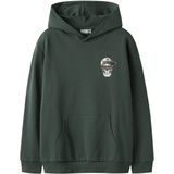 Sweatshirt - Hoodie - Kangoeroezak - Rubberen Print - Regular Fit