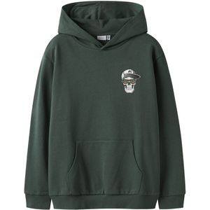 Sweatshirt - Hoodie - Kangoeroezak - Rubberen Print - Regular Fit