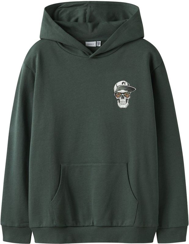 Sweatshirt - Hoodie - Kangoeroezak - Rubberen Print - Regular Fit