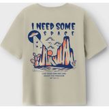 T-shirt - Regular Fit - Jersey - Korte Mouwen - Schuimprint en Rubberen Print