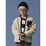 NAME IT - NKMLANE - Fleece Jas - Camel/Zwart