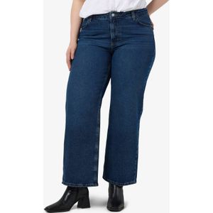 NOISY MAY - Curve - High Waist Mom Jeans - Dark Blue Denim