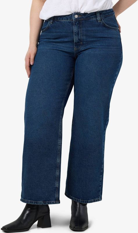 NOISY MAY - Curve - High Waist Mom Jeans - Dark Blue Denim