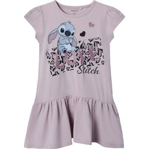 Jerseyjurk - Glitterprint - Ronde Hals - Korte Mouwen - Disney Stitch
