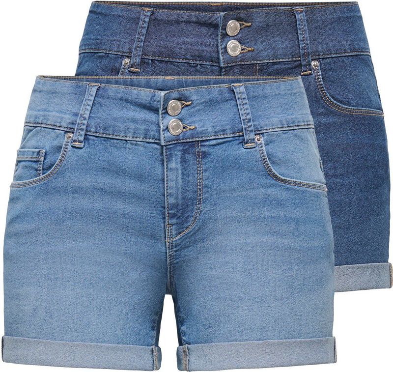 ONLY - ONLCARMEN REG SHORTS WIDE-WB DNM 2PACK - Meisjes - Bermuda shorts