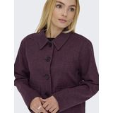 JDY - Tussenjas - Gemeleerd - Polyester - Puntkraag - Lange Mouwen