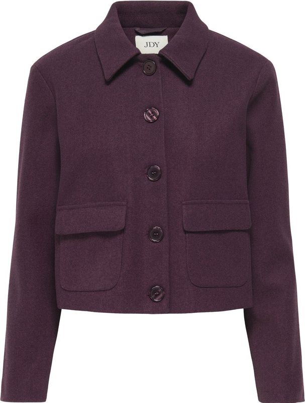 JDY - Tussenjas - Gemeleerd - Polyester - Puntkraag - Lange Mouwen