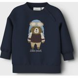 Name it - Sweater - Donkerblauw - Met Beren Applicatie