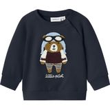 Name it - Sweater - Donkerblauw - Met Beren Applicatie