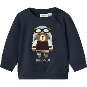 Name it - Sweater - Donkerblauw - Met Beren Applicatie