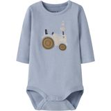 Name It - NbmLife - Romper L/S - Dusty Blue - Met Tractor