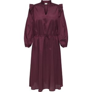 ONLY CARMAKOMA - Jurk - V-Hals - Lange Mouwen - Geplooid Detail - Regular Fit