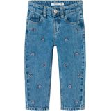 Mom-fit Jeans - Denim - Met Voor- en Achterzakken - Mid-waist - Geborduurd