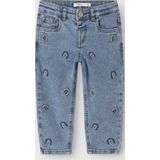 Mom-fit Jeans - Denim - Met Voor- en Achterzakken - Mid-waist - Geborduurd