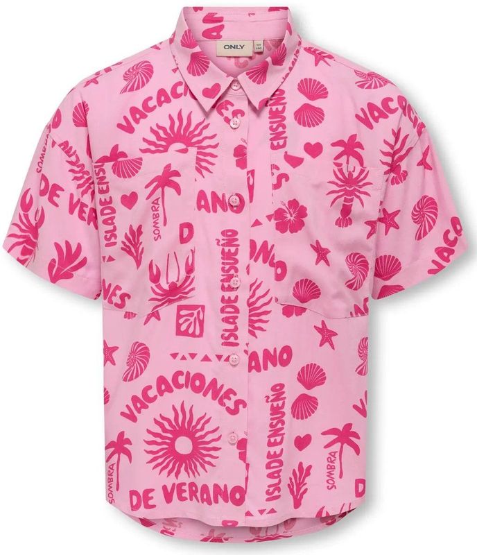 Kids Only - Kogzalina Life S/S Shirt - Roze - Katoen