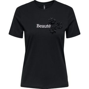 ONLY - ONLBLOSSOM - T-shirt - Zwart/Wit