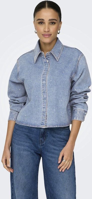 Onlmaggiemay - Denim Overhemd - Blauw - Katoen - Cropped Fit