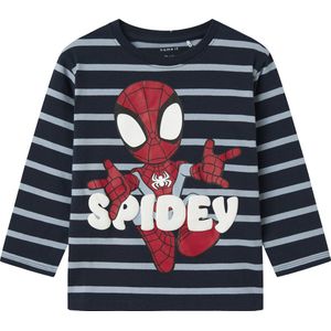 Name It - NMMJOSUE SPIDER NREG SS TOP MAR - Shirt met Lange Mouwen - Navy Blazer