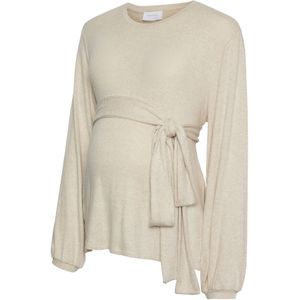 MAMALICIOUS - MLALICE VITA - Shirt - Beige - Lange Mouw - Losse Pasvorm