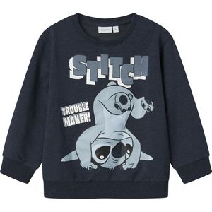 Sweatshirt - Stitch - Blauw - Katoen - Lange Mouwen