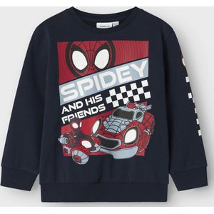 NAME IT - NMMJO SPIDER - Sweatshirt - Navy - Grijs - Rood - Wit