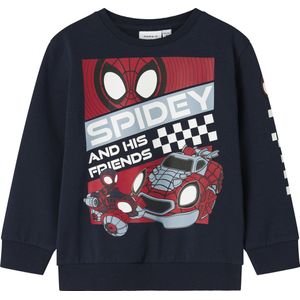 NAME IT - NMMJO SPIDER - Sweatshirt - Navy - Grijs - Rood - Wit