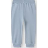Joggingbroek - Blauw - Ongeborstelde Sweatstof - Geribde Randen