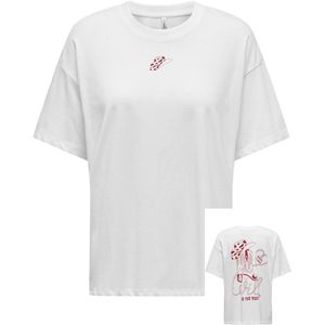 Only - Casual T-shirt - Rood - 100% Biologisch Katoen
