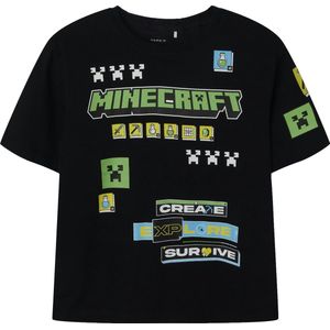 Name It - Nkmjeffy Minecraft Nreg Ss Top Box - T-shirt - Zwart - Jongens