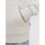 Sweater - White Melange - Met Capuchon - Kangoeroezak - Lange Mouwen