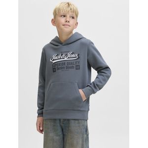 JACK & JONES - Hoodie - Blauw - Geborsteld Stof - Lange Mouwen