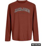 Jack & Jones Junior - JJECALEB - Shirt - Roestbruin / Zwart / Wit - Lange Mouw