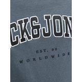 Jack & Jones - JJECALEB VARSITY TEE SS O-NECK NOOS JNR - T-shirt - Stormy Weather - Korte Mouwen