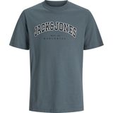 Jack & Jones - JJECALEB VARSITY TEE SS O-NECK NOOS JNR - T-shirt - Stormy Weather - Korte Mouwen