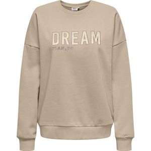 Only - Dames Sweatshirt - Beige - Onllilla L/S Satin O-Neck CS SWT
