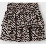 NAME IT - NKFLotta - Rok - Zwart - Volantrok - Dierenprint