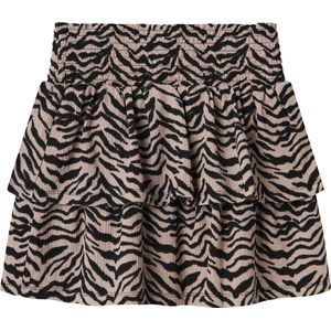 NAME IT - NKFLotta - Rok - Zwart - Volantrok - Dierenprint