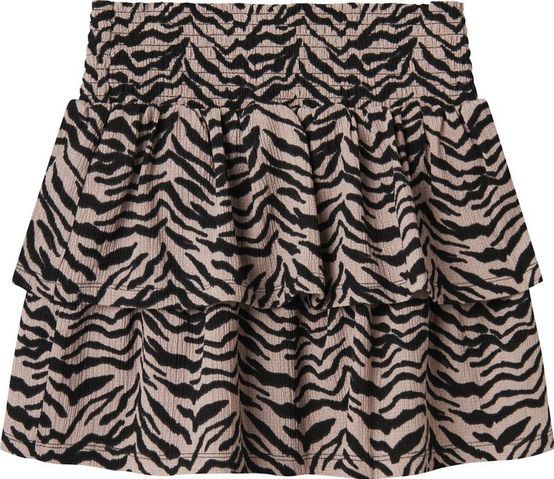 NAME IT - NKFLotta - Rok - Zwart - Volantrok - Dierenprint