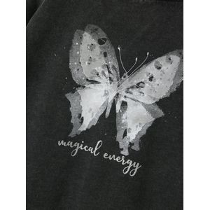 Sweatshirt - Glitterprint - Ronde Hals - Lange Mouwen - Ongeborstelde Sweatstof