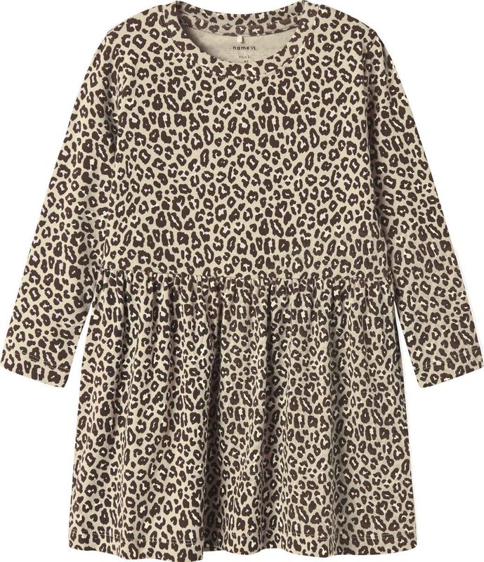 NAME IT - A-lijn Jurk - Midi Lengte - Katoen - Modal - Elastaan