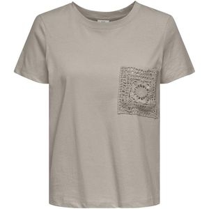 JDY - T-shirt - Zwart - Katoen - Kanten Detail - Regular Fit