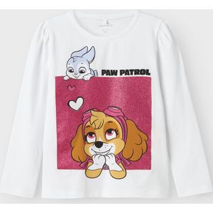 NAME IT - NMFJOANA PAW LS TOP BOX NOOS CPLG - Blouse - Wit