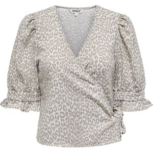 ONLY - Blousetop - Beige - Regular Fit - Lange Mouwen